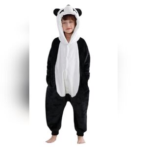 Michley Hooded Kids Flannel Panda Costume Onesie - Size 120 (Winter,Autumn)